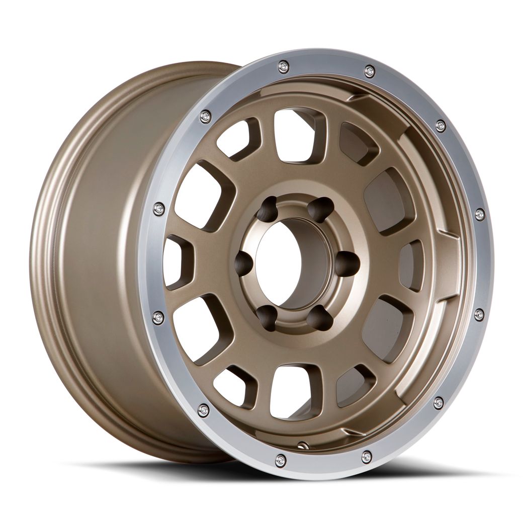 FN Wheels Overlander Spec B 17x8.5 -6 6x139.7 Matte Bronze w/ Machined Simulated Beadlock