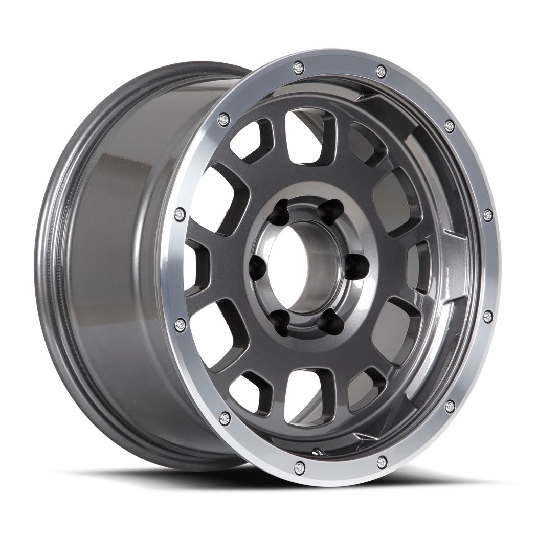 FN Wheels Overlander Spec B 17x8.5 -6 6x139.7 Graphite Gunmetal w/ Machined Trim