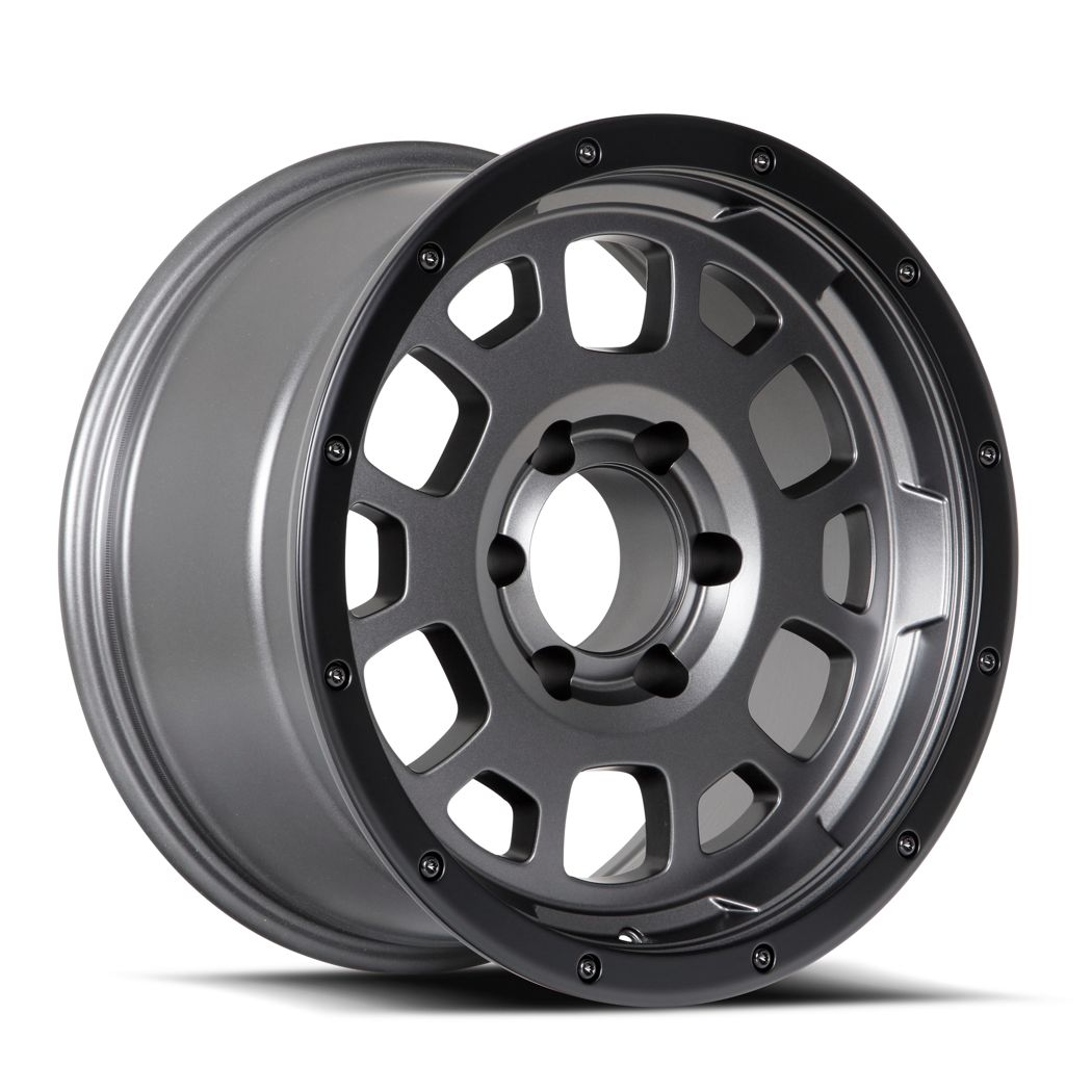 FN Wheels Overlander Spec B 17x8.5 -6 6x139.7 Matte Gunmetal w/ Matte Black Trim